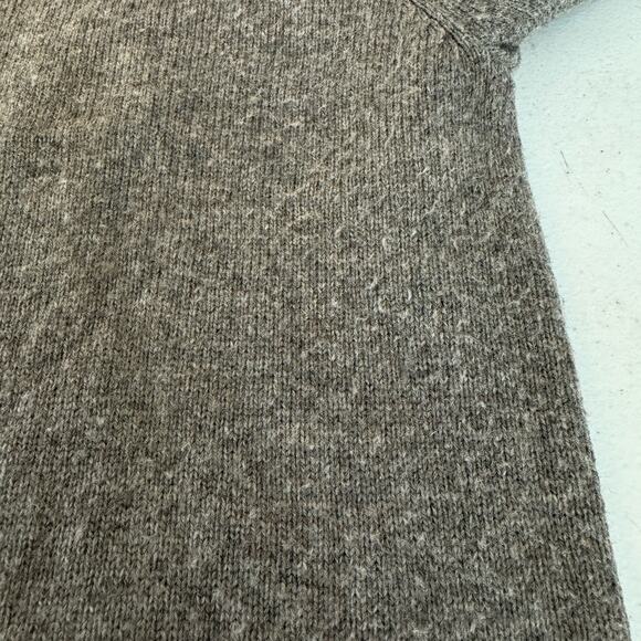 J. Crew Lambswool Quarter-Zip Sweater Sz M Brown Mock Neck Preppy Academia - Picture 7 of 8